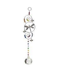 Dragonfly Wire Hanging Crystal Prism Suncatcher