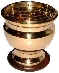 Brass Screen Top Urn Incense Burner