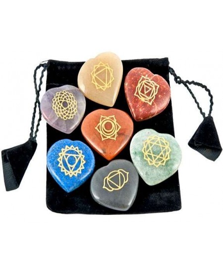 7 Heart Chakra Gem Stones in Velvet Pouch