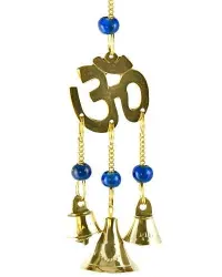 Om Symbol Brass Chime with Beads