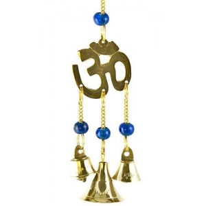 Om Symbol Brass Chime with Beads