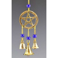 Pentacle Brass Chime with Beads