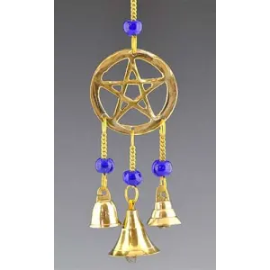 Pentacle Brass Chime with Beads