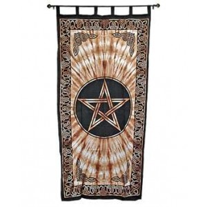 Pentacle Brown Curtain