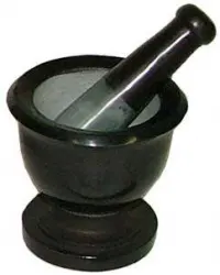 Black Soapstone Mortar and Pestle Set