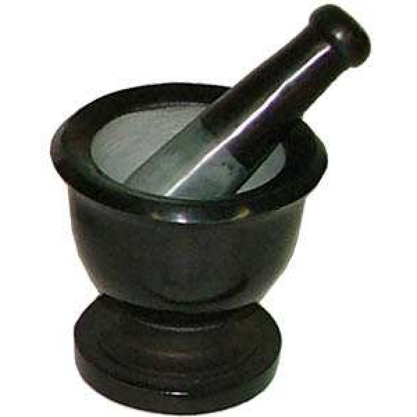 Black Soapstone Mortar and Pestle Set