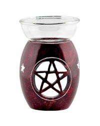 Red Pentacle Soapstone Oil Aroma Lamp