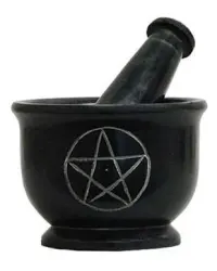 Pentacle Soapstone Mortar & Pestle Set