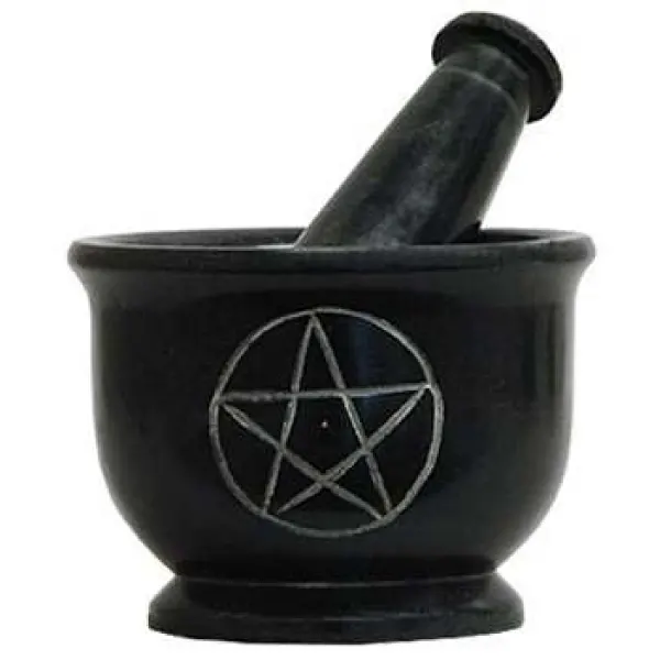 Pentacle Soapstone Mortar & Pestle Set