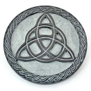 Triquetra Green Stone Altar Paten Tile