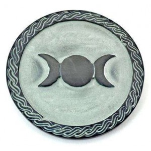 Triple Moon Green Stone Altar Paten Tile