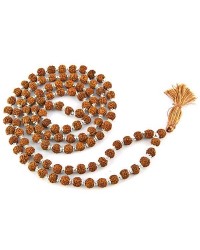 Rudraksha and Silver Prayer Mala