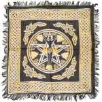 Goddess Pentacle Black and Gold Altar Cloth