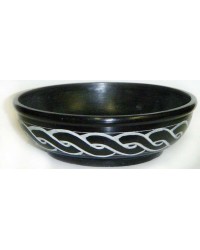 Celtic Black Soapstone Smudge Pot or Scrying Bowl