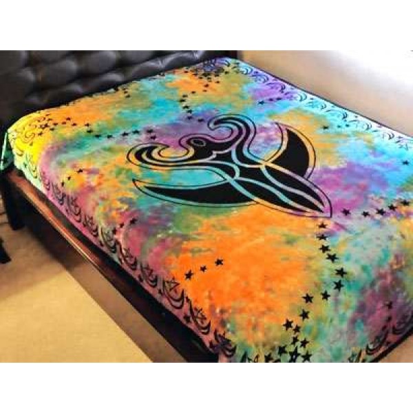 Nile Moon Goddess Tie Dye Bedspread