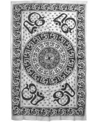 Om Symbol White Full Size Tapestry