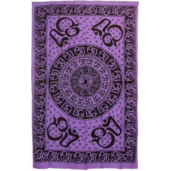 Om Symbol Purple Full Size Tapestry