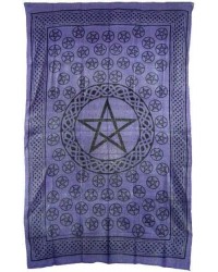 Pentagram Purple Cotton Full Size Tapestry