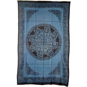 Celtic Knot Blue Cotton Full Size Tapestry