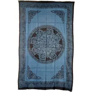 Celtic Knot Blue Cotton Full Size Tapestry
