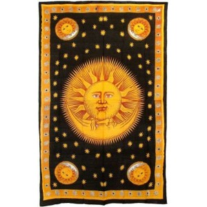 Solar Eclipse Gold Tapestry Bedspread