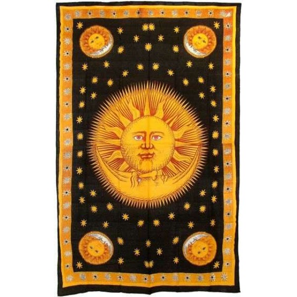 Solar Eclipse Gold Tapestry Bedspread