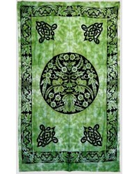 Green Man Green Cotton Full Size Tapestry