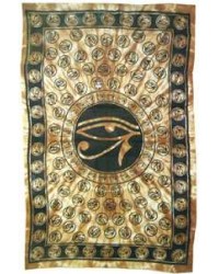 Egyptian Eye of Horus Bedspread - Brown