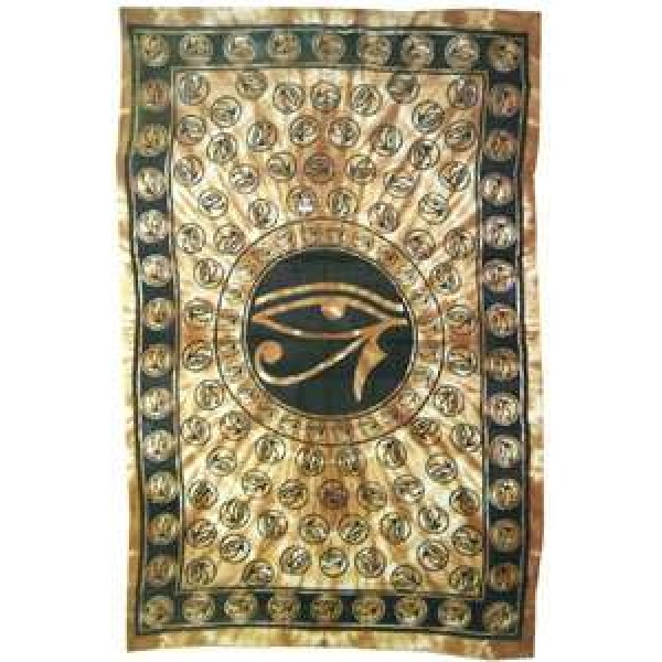 Egyptian Eye of Horus Bedspread - Brown