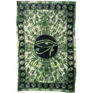 Egyptian Eye of Horus Bedspread - Green