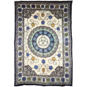 Floral Triquetra Charmed Cotton Full Size Tapestry