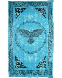 Owl Turquoise Blue Full Size Cotton Tapestry