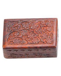 Floral Carved Wooden 6 Inch Box