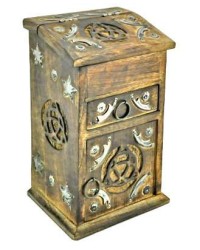 Triquetra Carved Wooden Storage Chest