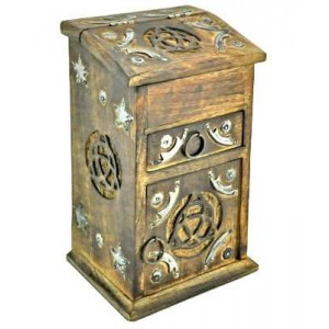 Triquetra Carved Wooden Storage Chest