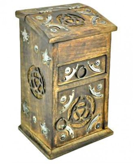 Triquetra Carved Wooden Storage Chest