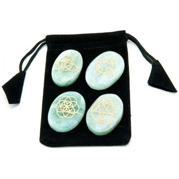 Celtic Jade Gemstone Set in Velvet Pouch