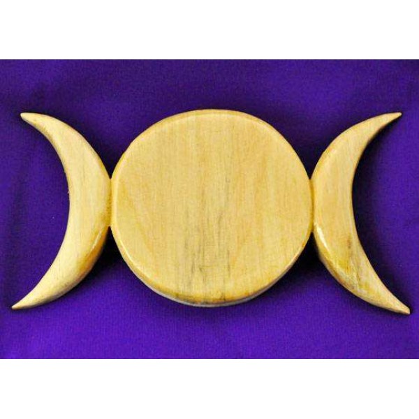 Triple Moon Wood Wall Plaque