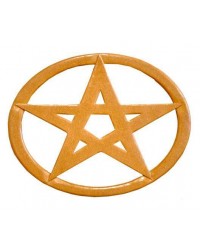 Pentacle Oval Wood Wall Plaque
