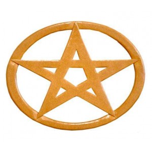 Pentacle Oval Wood Wall Plaque