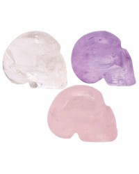 Small Crystal Skulls in 4 Gemstones