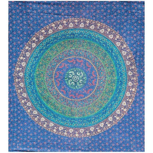 Floral Ring Blue Double Tapestry