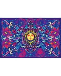 Turtle Moon Cotton Bedspread in 3D