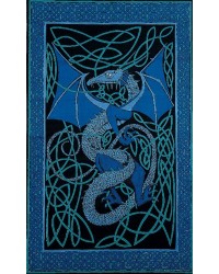 Celtic English Dragon Tapestry - Twin Size Blue