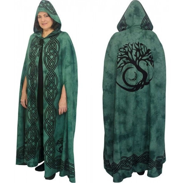 Green Tree of Life Hooded Cloak