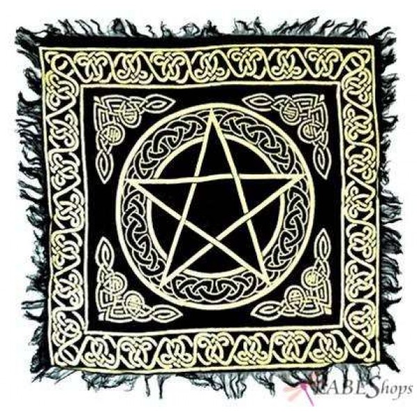 Pentacle Altar Cloth - Gold and Black