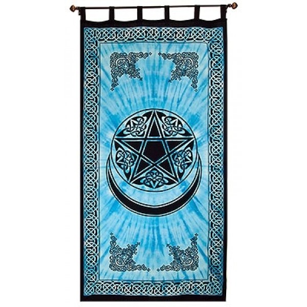 Pentalce Moon Teal Blue Curtain