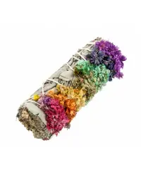 Chakra Mullein Flower and White Sage Smudge Stick