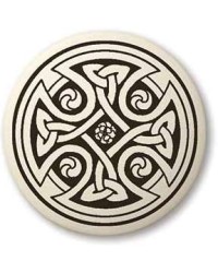 Celtic Cross Round Porcelain Necklace