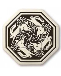 Hare Celtic Porcelain Octagon Necklace